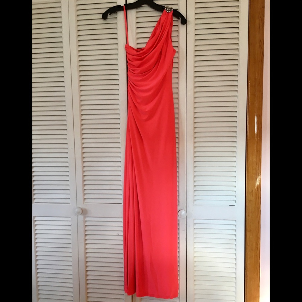 Ralph Lauren one shoulder dress gown